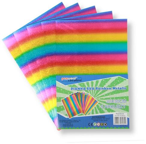 PIANKA EVA RAINBOW METALIC 20*30CM 5 ARKUSZY PSH