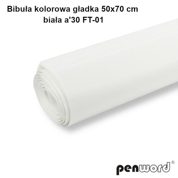 bibuła gładka biała 50*70cm 30 arkuszy  psh