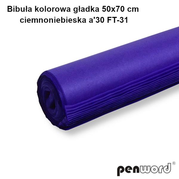 bibuła gładka ciemno niebieska 50*70cm  30 arkuszy psh