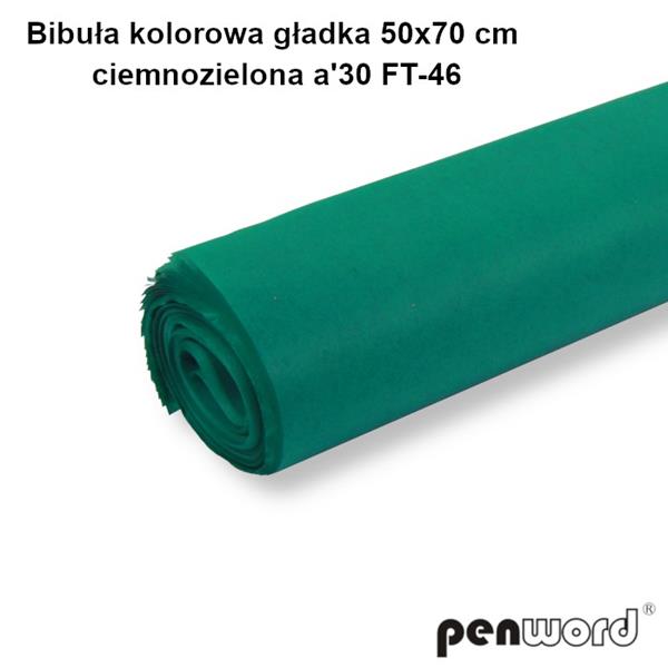 bibuła gładka ciemno zielona 50*70cm 30 arkuszy psh