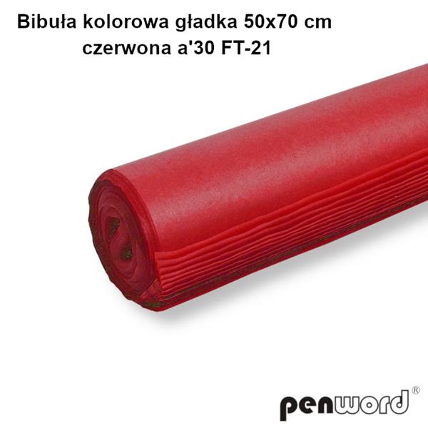 bibuła gładka czerwona 50*70cm 30 arkuszy psh