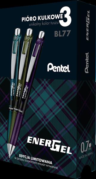 pentel zestaw 3 piór kulkowych bl77 energel