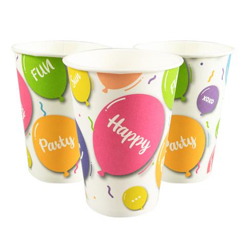 ARPEX-PARTY KUBKI PAPIEROWE A'8 HAPPY BALLOONS GRILL