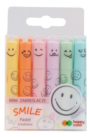 GDD ZAKREŚLACZE MINI SMILE 6KOLORÓW  PASTEL HAPPYCOLOR M&G HA4130 02PA-WP6 /20/