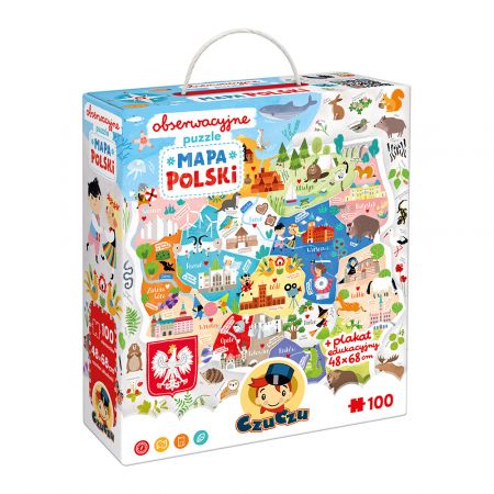 czuczu obserwacyjne puzzle mapa polski 100 elementów