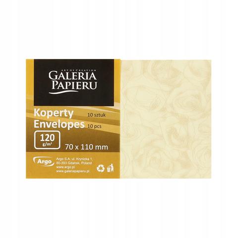 koperta 70x110mm 120g/10szt kremowe róże280405 argo