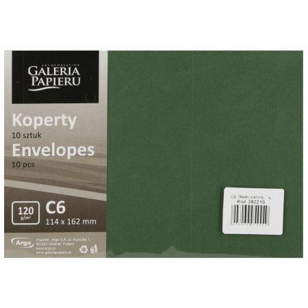 koperta c6 120g/10szt zielony gładki 282210 argo