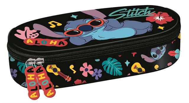 MAJEWSKI PIÓRNIK SASZETKA USZTYWNIONA Z WEWNĘTRZNĄ KLAPKĄ STITCH BLACK ALOHA PCL-01
