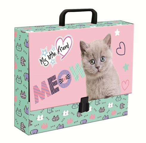 MAJEWSKI TECZKA A4 XL Z RĄCZKĄ MY LITTLEFRIEND KOT MEOW 33*24.8*9CM