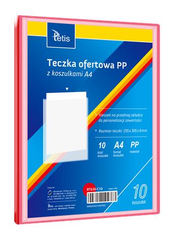 TETIS TECZKA OFERTOWA A4 PP 10 KOSZULEK CZERWONA BT630-C10