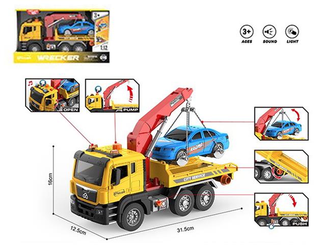 AUTO LAWETA Z DŹWIGIEM 1:10 ŚWIATŁO, DŹWIĘK 012743 CZAPSKA