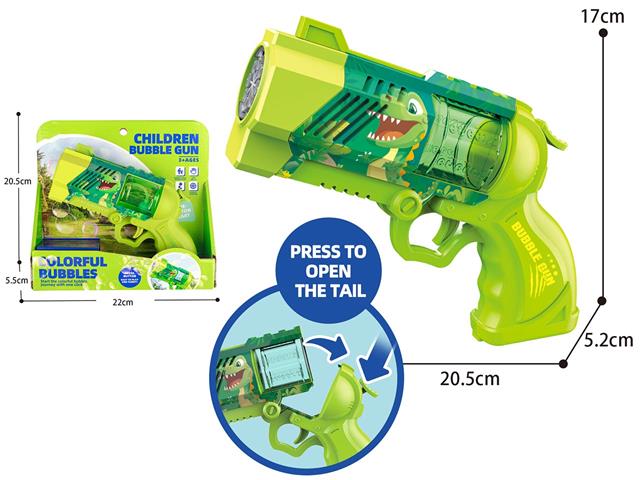 PISTOLET NA BAŃKI MYDLANE B/O 23X5X20,5 CM DINO 012809 CZAPSKA
