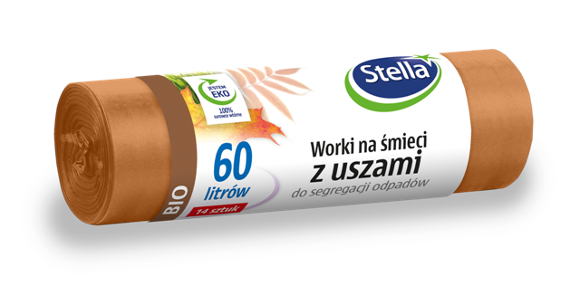 stella worki na śmieci 60l/14szt/bio/ z uszami do segregacji odpadów wns-5175    /20/