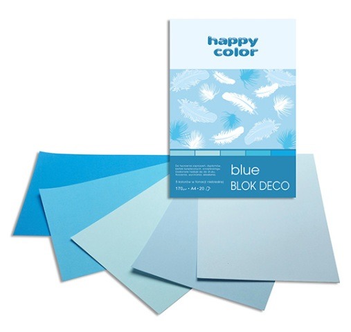 GDD BLOK DECO BLUE A4 20K 5KOL.W TONACJINIEBIESKIEJ 170G/M2 HAPPY COLOR /5/