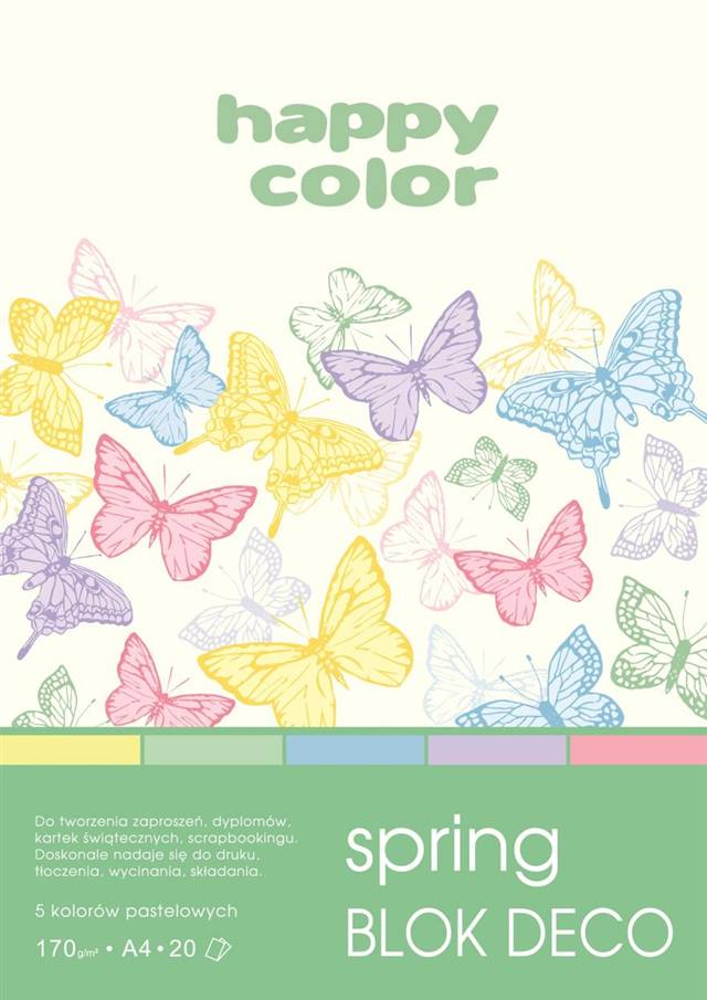 GDD BLOK DECO SPRING A4 20K 5KOL.PASTELOWYCH 170G/M2 HAPPY COLOR /5/
