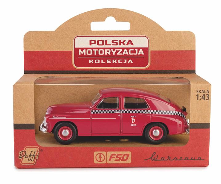 kolekcja prl-u warszawa m-20 1:43 taxi wiśniowa k-533