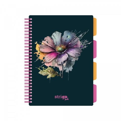 STRIGO KOŁOZESZYT PROJECT BOOK B5 KWIATYGRANATOWY 100K KRATKA 80G/M2 WPC