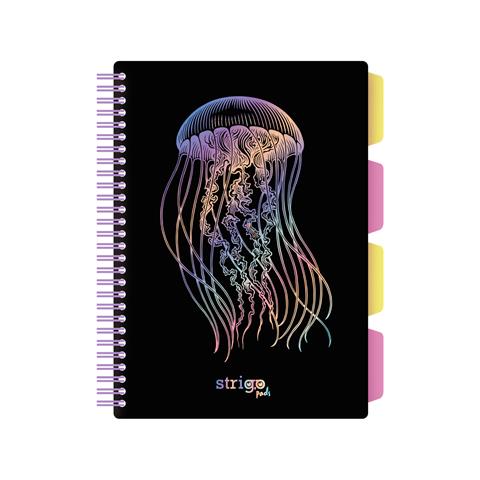 STRIGO KOŁOZESZYT PROJECT BOOK B5 MEDUZACZARNY 100K KRATKA 80G/M2 WPC