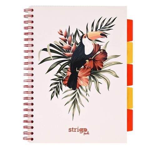 STRIGO KOŁOZESZYT PROJECT BOOK A4 TUKAN BIAŁY 100K KRATKA 80G/M2 WPC