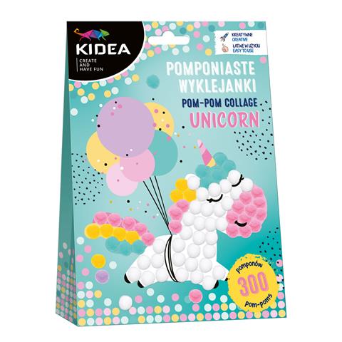 derform zestaw kreatywny pomponiaste wyklejanki unicorn kidea /24/