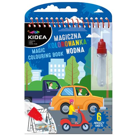 DERFORM KOLOROWANKA WODNA MAGICZNA POJAZDY KIDEA /10/
