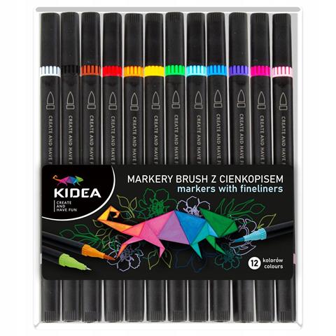 DERFORM MARKERY BRUSH Z CIENKOPISEM 12-KOL.KIDEA