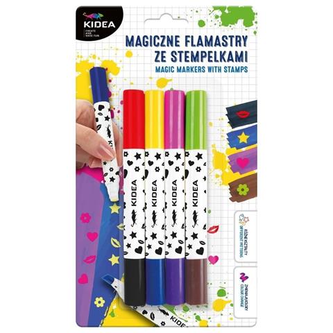 DERFORM FLAMASTRY MAGICZNE ZE STEMPELKAMI10-KOL. KIDEA