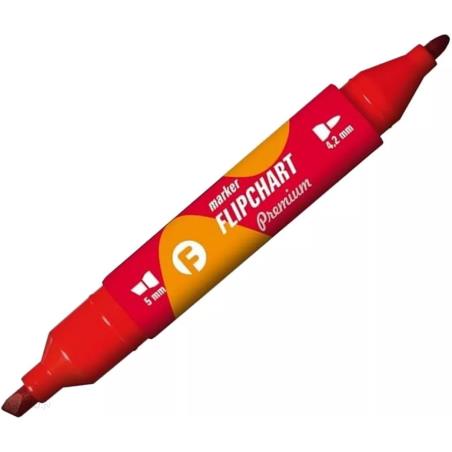 TETIS MARKER FLIPCHART DWUSTRONNY CZERWONY PREMIUM KM503-C2 5MM/4.2MM /12/
