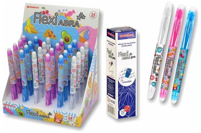 TT-DŁUGOPIS FLEXI ABRA WYMAZYWALNY NIEBIESKI 0.5mm 24 SZT + 20 SZT WKŁADÓW TT8534