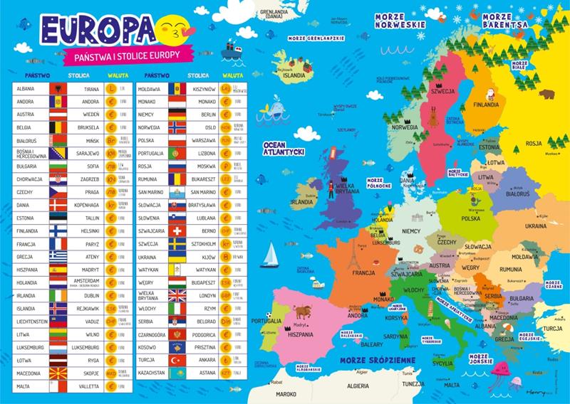 henry podkład na biurko b3 mapa europy