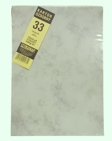 POLIGRAF KARTON OZDOBNY WIZYTÓWKOWY 33  210*297MM 10 ARKUSZY 200G/M2 MARMUREK   ZIELONY