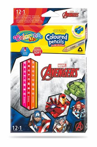 PATIO-COLORINO KIDS KREDKI OŁÓWKOWE 12+1KOLORÓW AVENGERS 91390PTR /24/