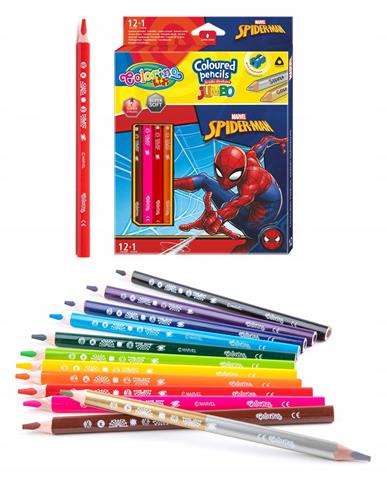 PATIO-COLORINO KIDS KREDKI OŁÓWKOWE 12+1KOLORÓW JUMBO SPIDER-MAN 91802PTR /12/
