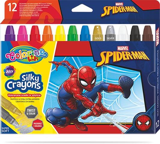 PATIO-COLORINO KIDS KREDKI ŻELOWE W SZTYFCIE WYKRĘCANE 12 KOLORÓW SPIDER-MAN    91888PTR /12/