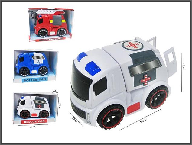 HIPO-AUTO POLICJA/STRAŻ/AMBULANS 22CM ŚWIATŁO,DŹWIĘK HAS04
