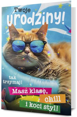 PAN DRAGON KARTKA OZDOBNA B6 URODZINY   02 HOLOGRAM