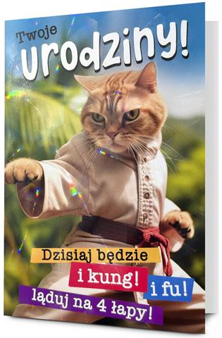 PAN DRAGON KARTKA OZDOBNA B6 URODZINY   09 HOLOGRAM