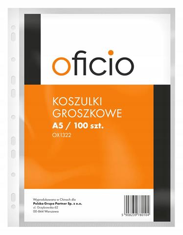 OFICIO KOSZULKA A5 GROSZKOWA 100SZT OX1322