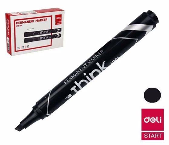 DELI-MARKER PERMANENTNY CZARNY ŚCIĘTA   KOŃCÓWKA 1.5-5MM THINK U101 WPC /12/