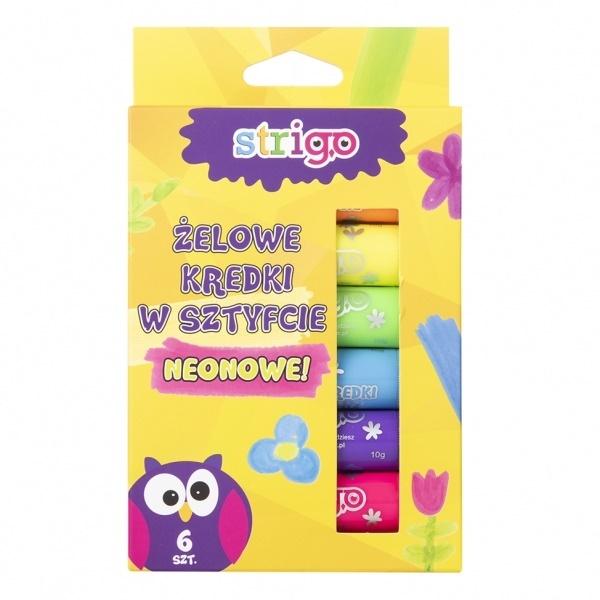 STRIGO KREDKI ŻELOWE NEONOWE 6 KOLORÓW X10G SSC034 WPC