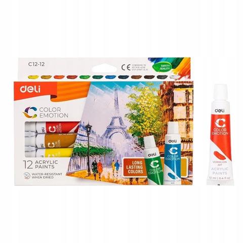 DELI-FARBY AKRYLOWE 12 KOLORÓW 12ML TUBAC12-12 WPC /12/