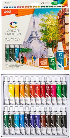 DELI-FARBY AKRYLOWE 24 KOLORY 12ML TUBA C12-24 WPC /6/