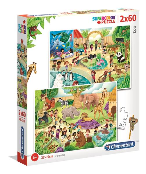 clementoni puzzle 2x60el zoo 21603 27x18.5cm