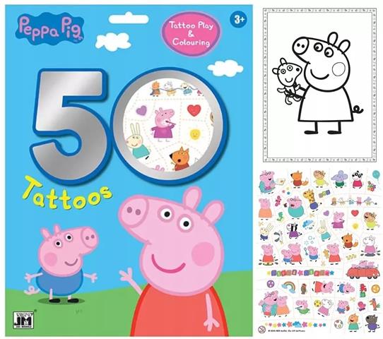 JM TATUAŻE ZESTAW ŚWINKA PEPPA 50SZT ALBA MOLI