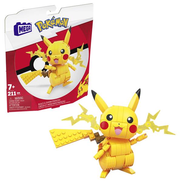 mega pikachu średni pokemon do zbudowania 221el gmd31  mattel