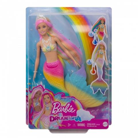 mattel barbie syrenka tęczowa przemiana gtf89