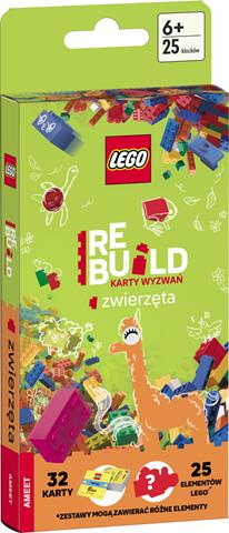 AMEET LEGO RECREATE KARTY WYZWAŃ ZWIERZĘTA 32 KARTY I 25 KLOCKÓW