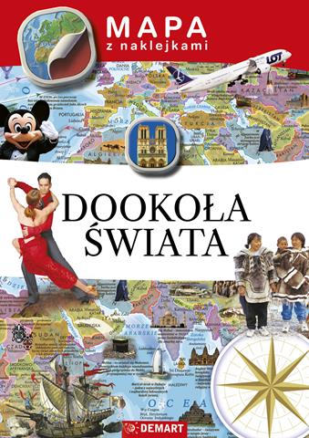 MAPA Z NAKLEJKAMI DOOKOŁA ŚWIATA DEMART
