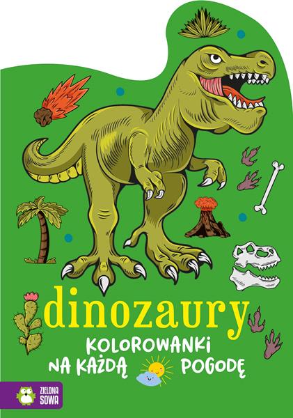 zielona sowa kolorowanka kolorowanki na każdą pogodę dinozaury