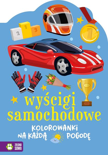 zielona sowa kolorowanka kolorowanki na każdą pogodę wyścigi samochodowe